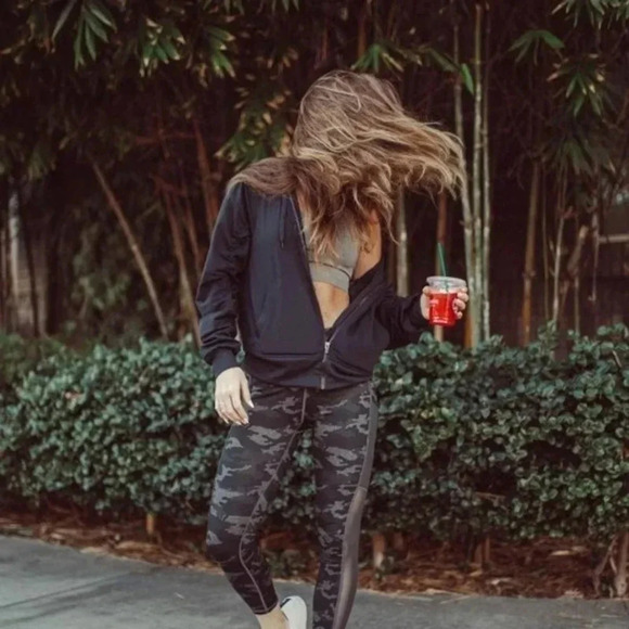 Fabletics Jackets & Blazers - Moving Sale💘 Fabletics Jacket L Black Hooded Nylon Zip Up Long Sleeve Athletic